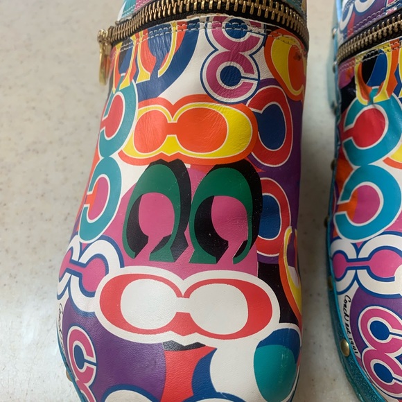 Authentic Coach Women’s Multi Colored Leather Jessi Pop Clogs Shoes 9 - Picture 4 of 9